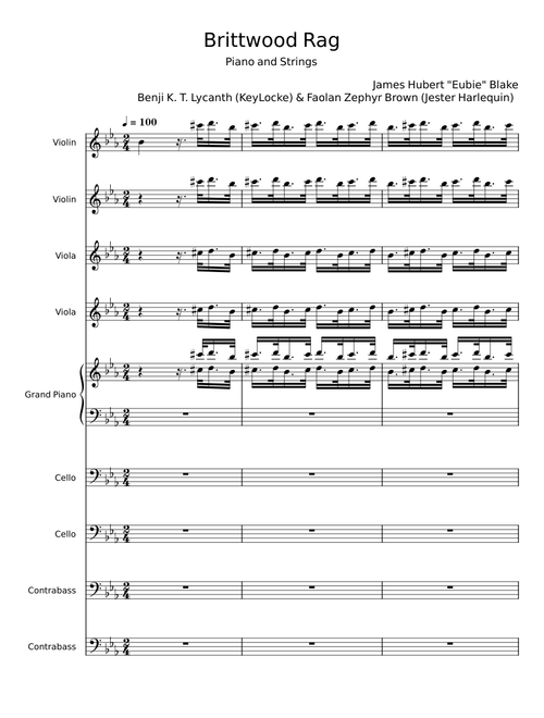 Brittwood Rag - James Hubert "Eubie" Blake
