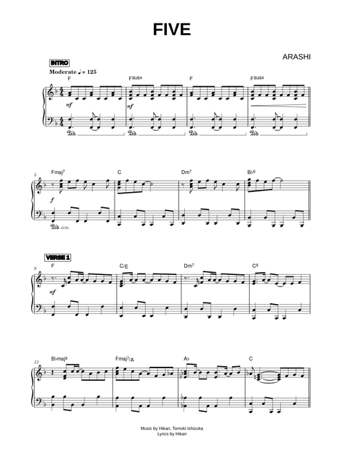 Five - ARASHI (Piano)
