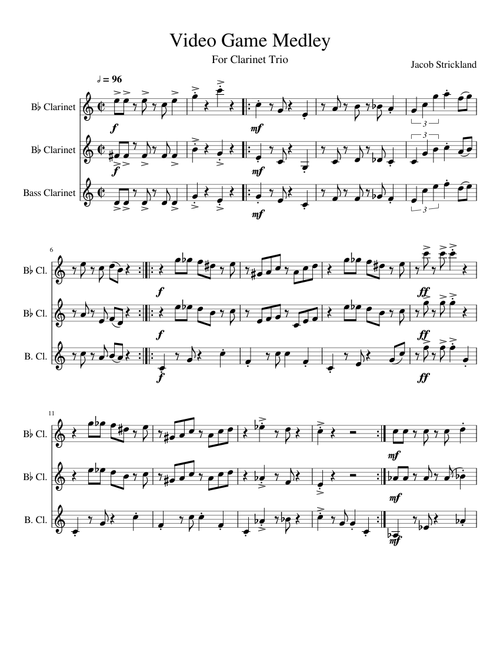 Video Game Clarinet Trio