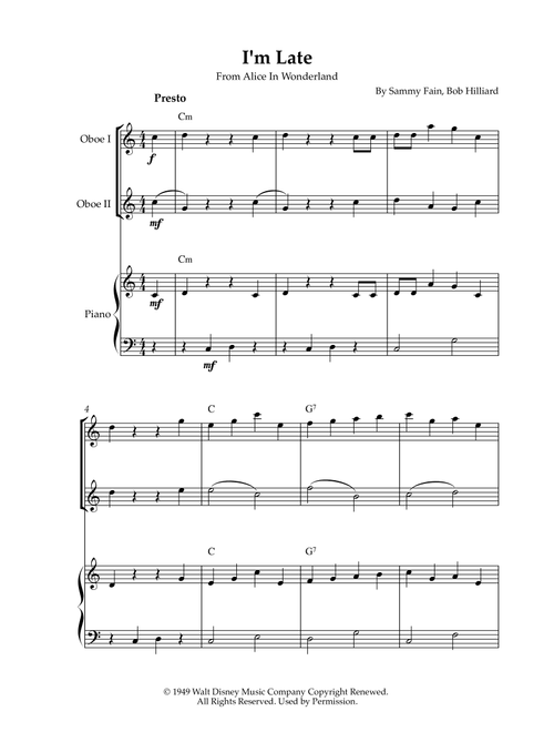 I'm Late (Arr. Karen Gueiros) - Bob Hilliard, Sammy Fain (Instrumental Duet and Piano)