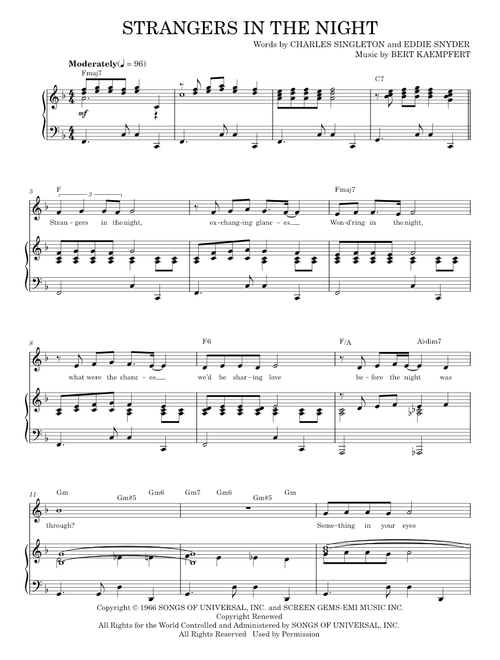 Strangers in the night - Frank Sinatra (Piano Vocal)