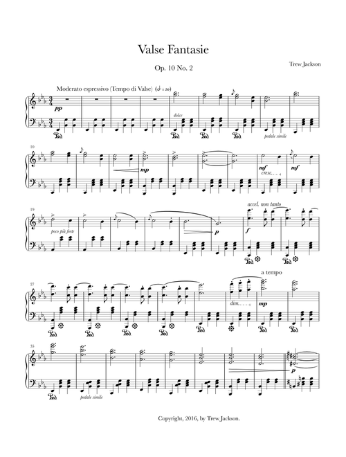 Valse Fantasie - Trew Jackson (Piano Solo)