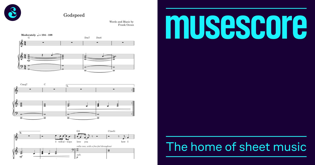 Godspeed - Frank Ocean Sheet music for Piano, Synthesizer