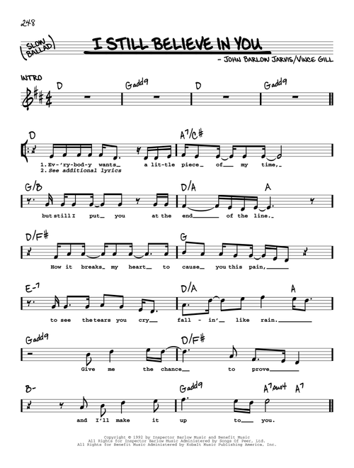 I Still Believe In You - Vince Gill (Real Book - Melody-Chords-Lyrics)