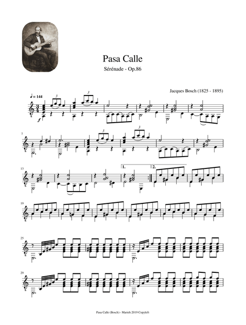 Pasa Calle, Op.86 - Jacques Bosch (1825 - 1895)