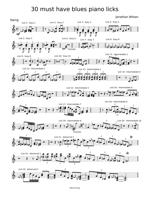 30 must have blues licks in C