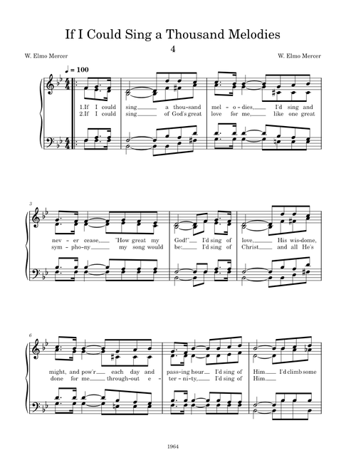 If I Could Sing a Thousand Melodies – W. Elmo Mercer