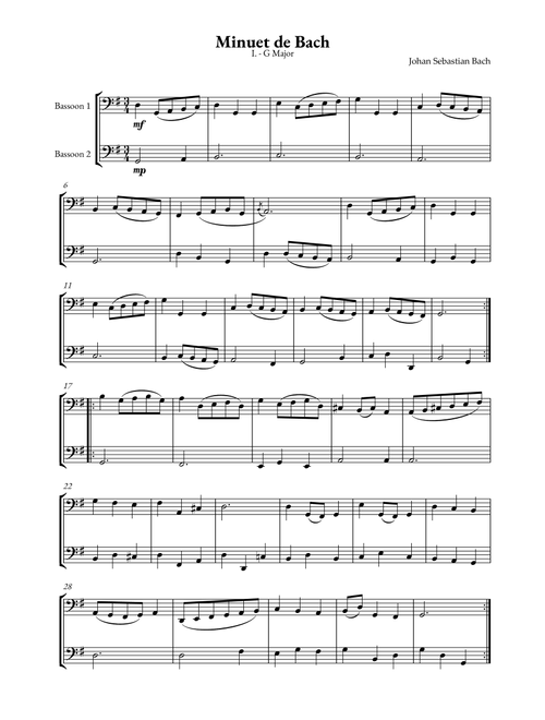Minuet in G major (Die Menuett) (Arr. Jhonatan Lucio Viana) - Traditional (Instrumental Duet)