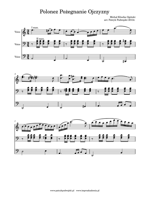 Polonaise Farewell to the Homeland - „Pożegnanie Ojczyzny” (Arr. Patryk Podwojski) - Michał Kleofas Ogiński (Instrumental Solo)