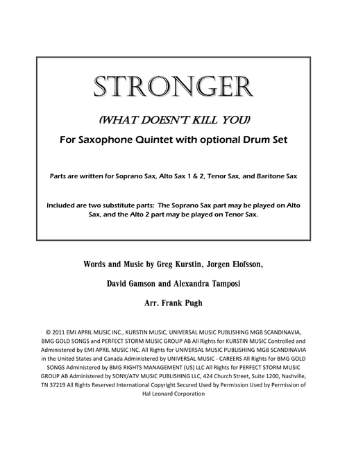 Stronger (What Doesn't Kill You) (Arr. Frank Pugh) - Kelly Clarkson (Woodwind Ensemble)