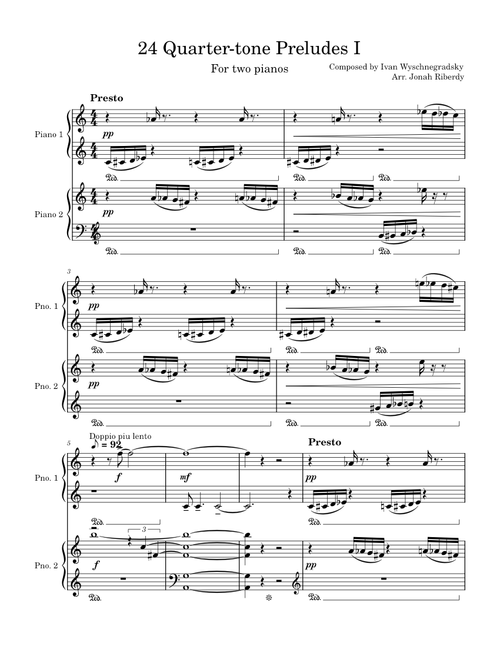24 preludes for quarter-tone piano, op. 22 – Ivan Wyschnegradsky - I