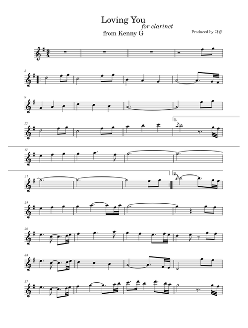 Loving You Kenny G for Clarinet