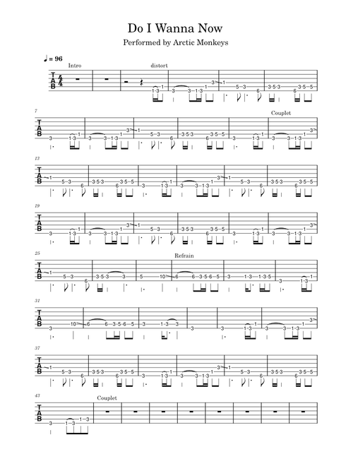 Do I Wanna Know? – Arctic Monkeys Do I Wanna Know? - Guitar