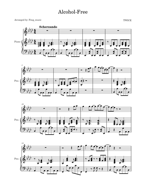 Alcohol-Free - TWICE | Piano solo arrangement by Fong_music
