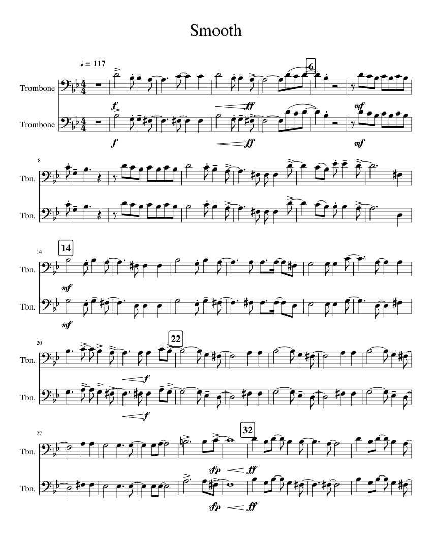 Smooth Trombones Sheet music for Trombone (Brass Duet)
