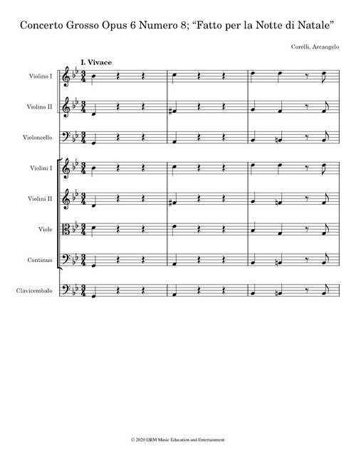 Concerto Grosso Op. 6 No. 8; “Christmas Concerto”