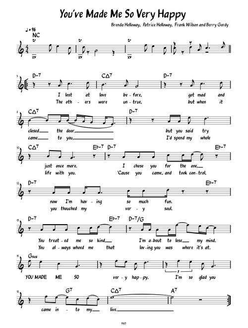 You've Made Me So Very Happy (Lead sheet with lyrics )