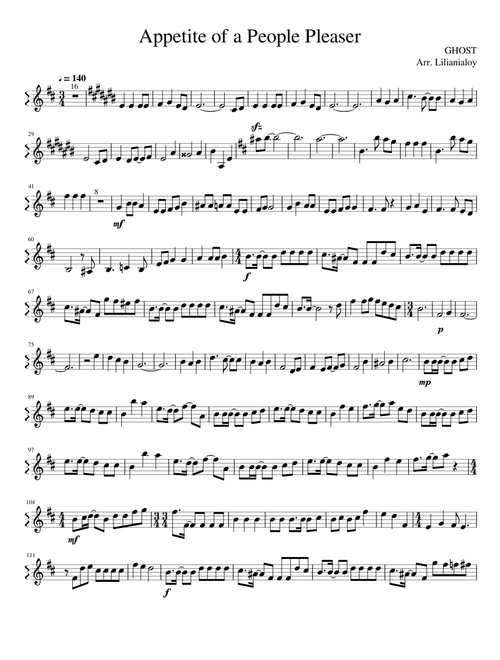 Appetite of a People Pleaser (melody Bb clarinet)