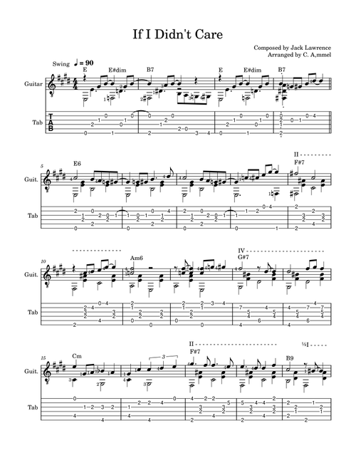 If I Didn't Care (Arr. C. Ammel) - Jack Lawrence (Solo Guitar)