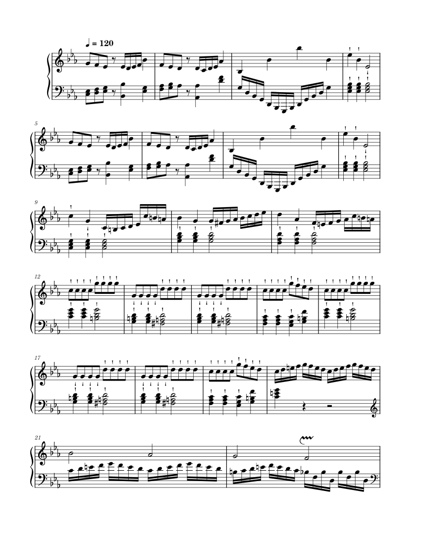 Piano 24 E Flat Major Sheet music for Piano (Solo) | Musescore.com