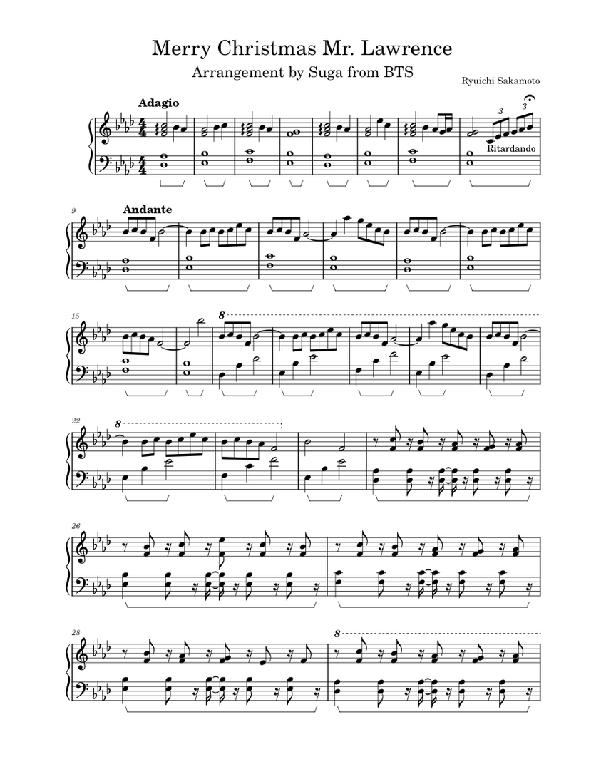 Merry Christmas Mr. Lawrence (Arrangement by Suga from BTS) – Ryuichi ...