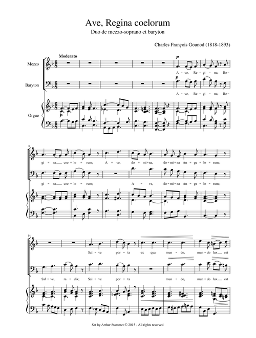 Gounod - Ave, Regina coelorum (mezzo, baritone & organ)