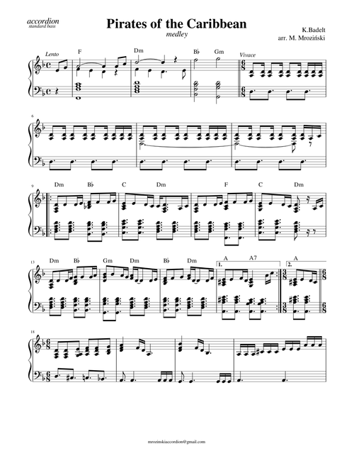 Pirates of the Caribbean - K.Badelt - accordion medley