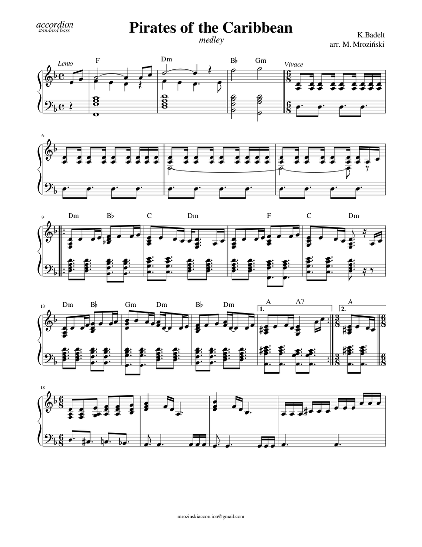 Pirates of the caribbean accordion cheap