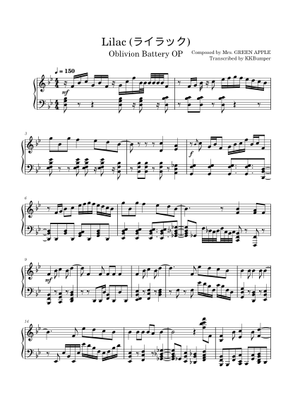 Lilac / ライラック - Mrs.GREEN APPLE Sheet Music with Chords for