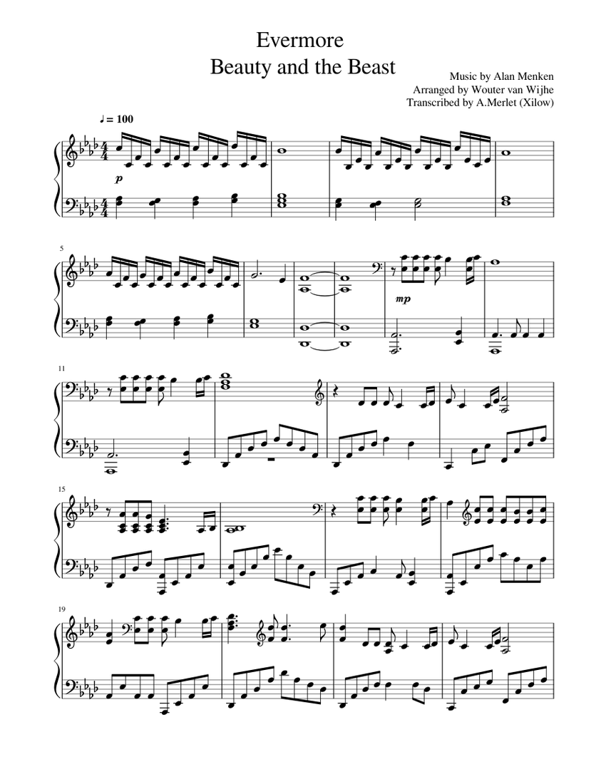 Beauty And The Beast Sheet Music Pdf Free