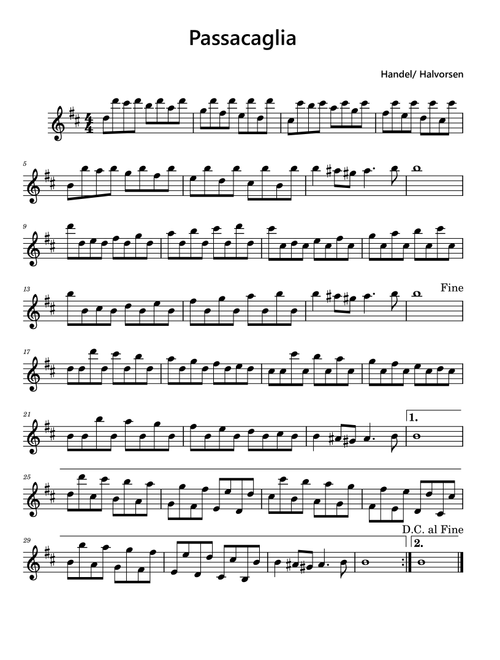 Passacaglia (Arr. Funtom) - Handel (Soprano Sax Solo)