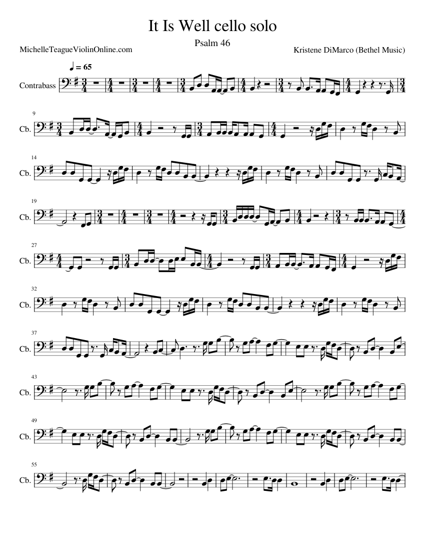 It is well Bethel Music upright bass Sheet music for Contrabass (Solo