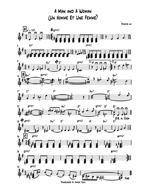 A Man And A Woman (Arr. Ahmed Yehia) - Francis Lai (Solo Guitar)