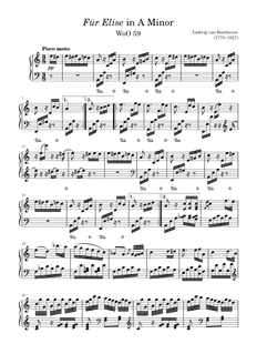 Score preview image Für Elise – Beethoven by ClassicMan