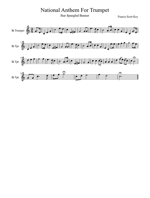 National Anthem for Trumpet