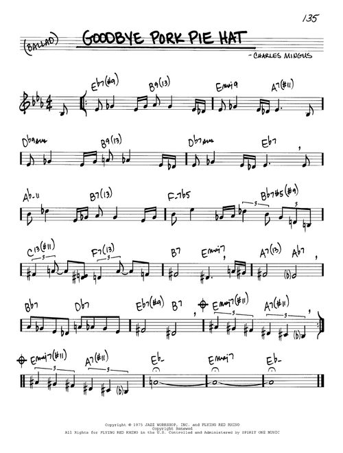 Goodbye Pork Pie Hat - Charles Mingus (Real Book - Melody-Chords)