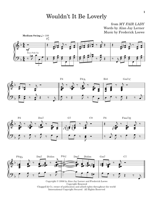 Wouldn't It Be Loverly - Oscar Peterson, Frederick Loewe (Piano Transcription)