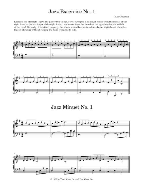 Oscar Peterson - Jazz Piano for the Young Pianist sheet music by