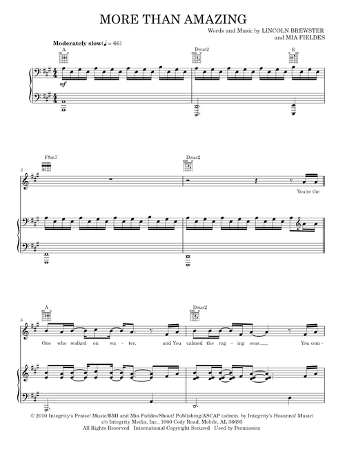 More than amazing - Lincoln Brewster (Piano-Vocal-Guitar)