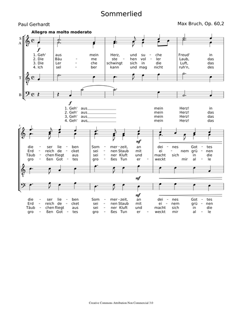 Sommerlied, Opus 60, Nr. 2 - Max Bruch