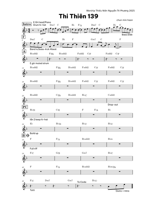 Thi Thiên 139 - Bụi Gai Cháy - Sheet band
