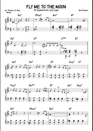 Fly Me To The Moon Sheet Music with Chords for Piano, Trombone