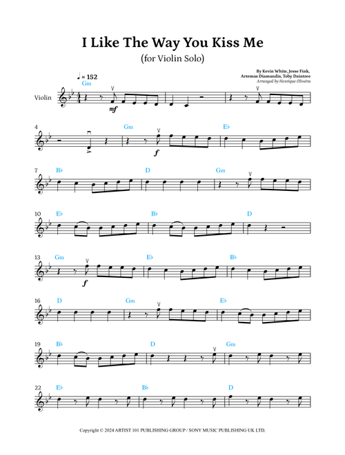 I Like The Way You Kiss Me (Arr. Henrique Oliveira) - Artemas (Violin Solo)