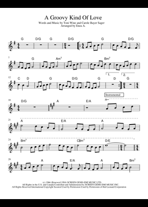 Play Official version of A groovy kind of love Sheet Music by