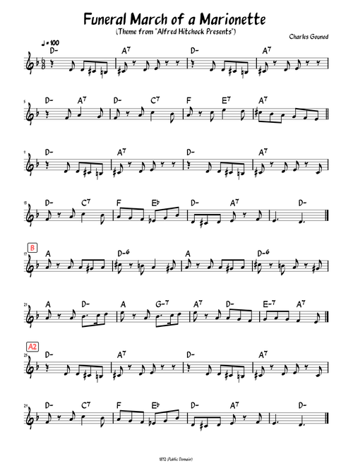 Funeral March Of A Marionette (Lead sheet )
