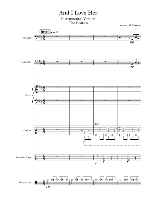 And I Love Her – The Beatles (Instrumental version)