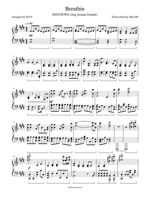 DOYOUNG(도영) - Breathin (piano accomp.)
