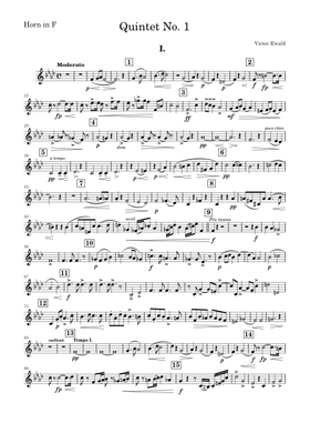 Free Quintet No. 1 by Victor Ewald sheet music | Download PDF or