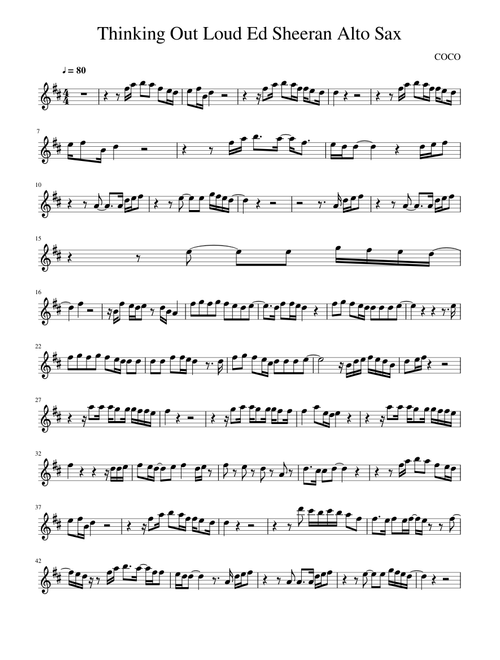 Thinking Out Loud Ed Sheeran Alto Sax