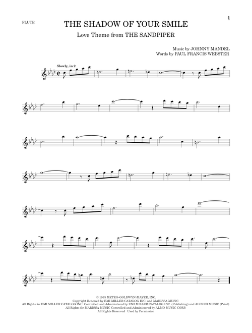 The Shadow Of Your Smile - Johnny Mandel, Paul Francis Webster (Flute Solo)